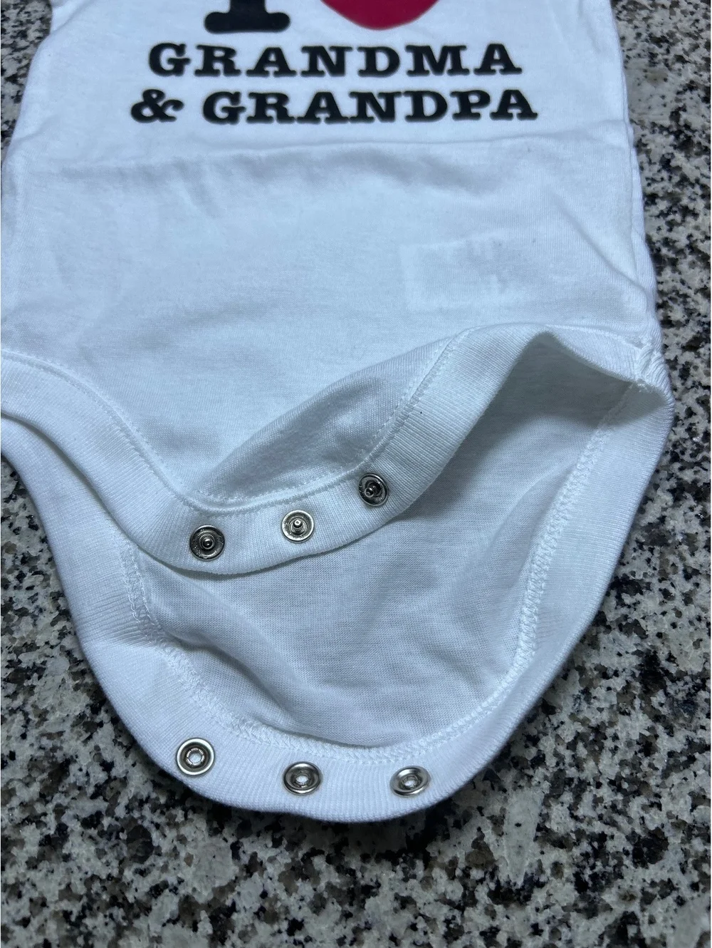 New! The Children's Place Baby Bodysuit 0-3M White❤️I Love Grandma + Grandpa